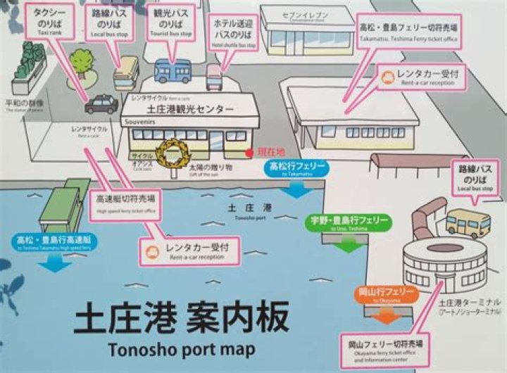 土庄港フェリーターミナルのアクセス目安