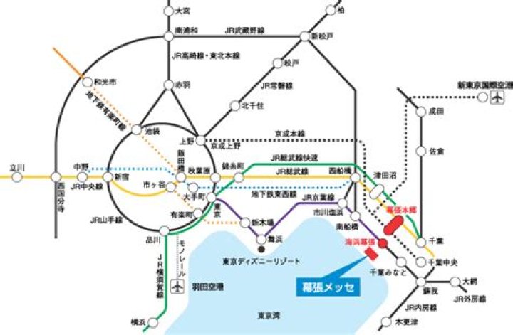 船橋駅から海浜幕張へのアクセスイメージ